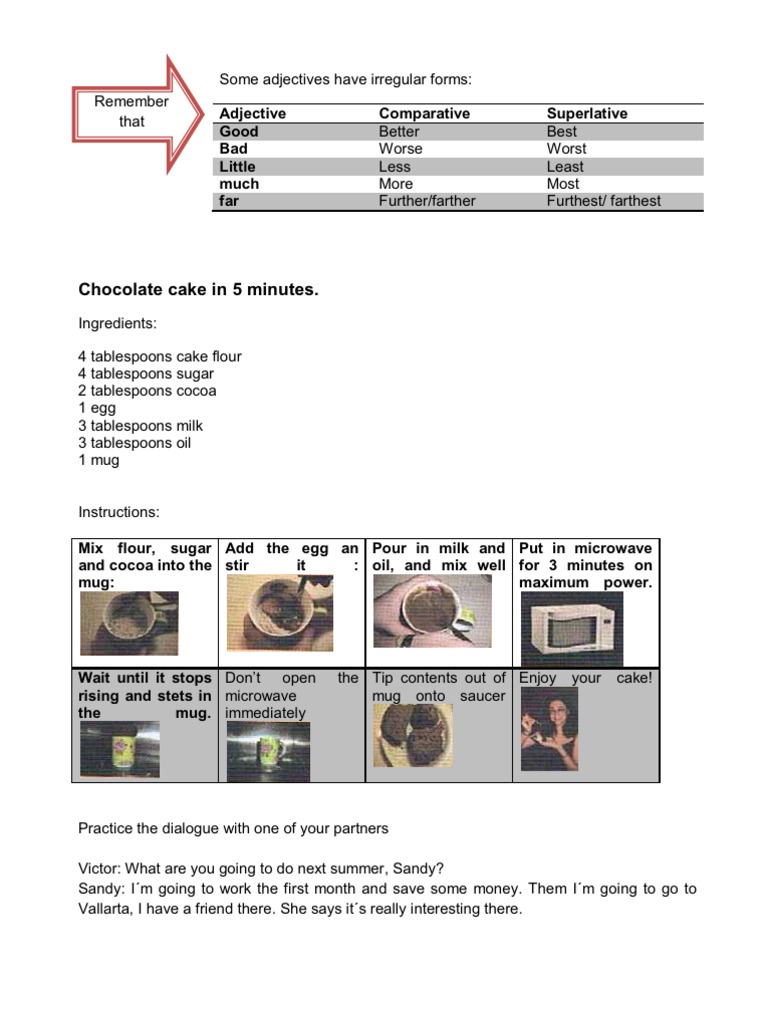 Chocolate Cake in 5 Minutes PDF Adjective Cakes