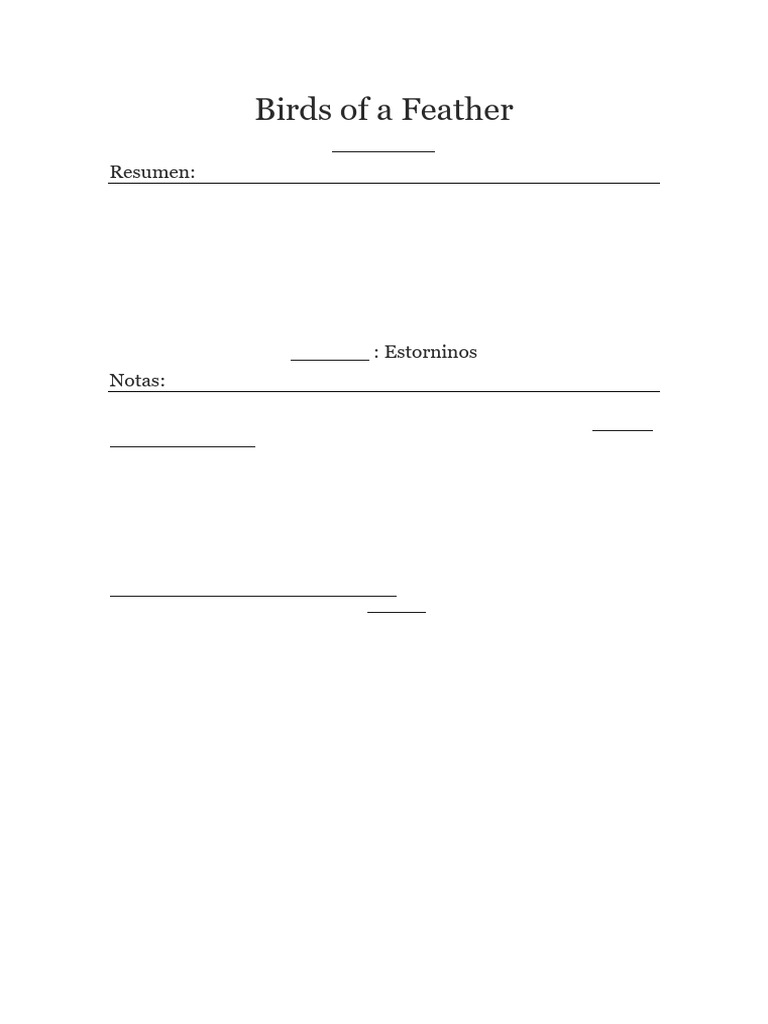 Birds of A Feather | PDF