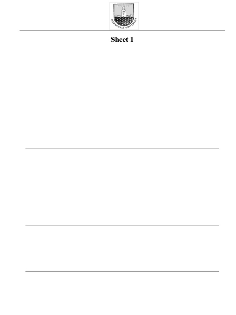 Sheet 1 | PDF