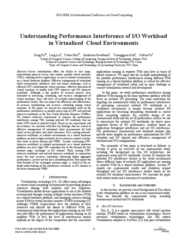 Understanding Performance Interference of IO Workload | PDF | Virtual ...