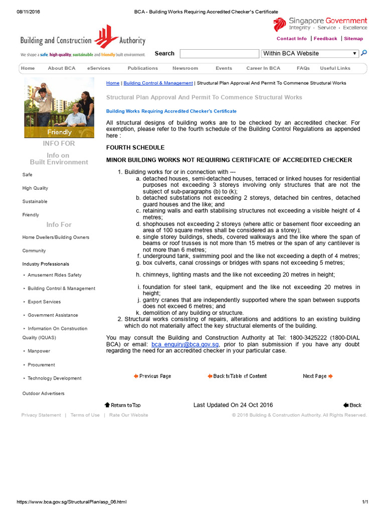 BCA - Building Works Not Requiring Accredited Checker's Certificate | PDF