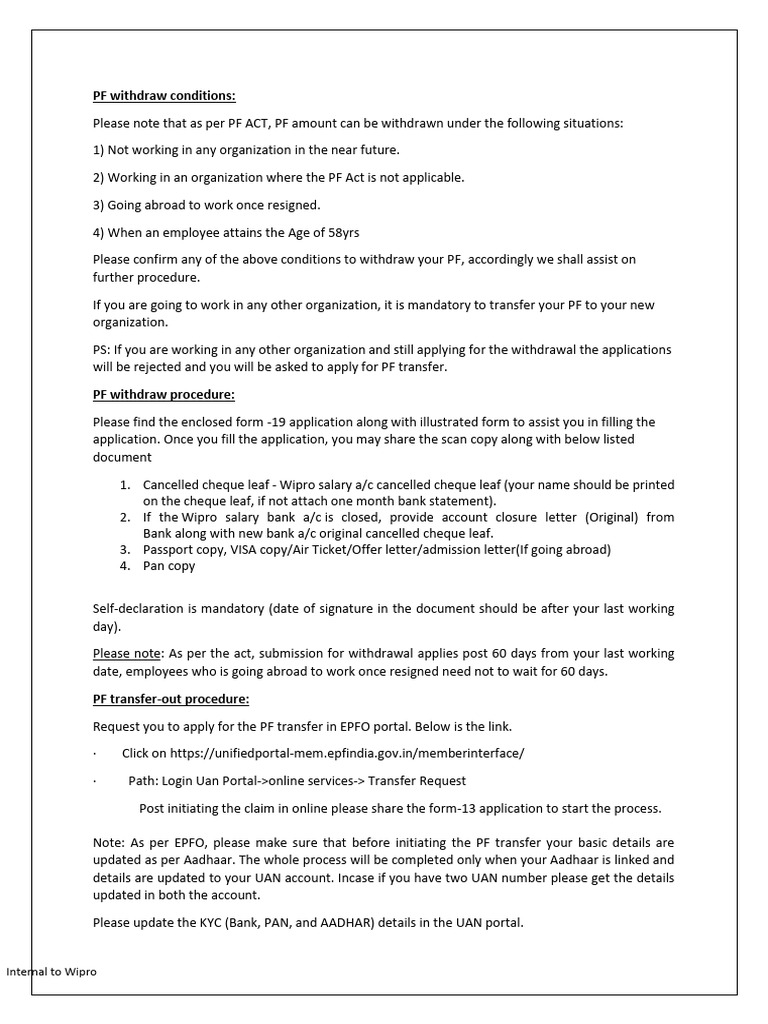 Faq pf settlement process pdf finance money management
