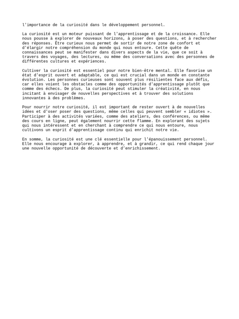 L'importance de La Curiosité Dans L | PDF