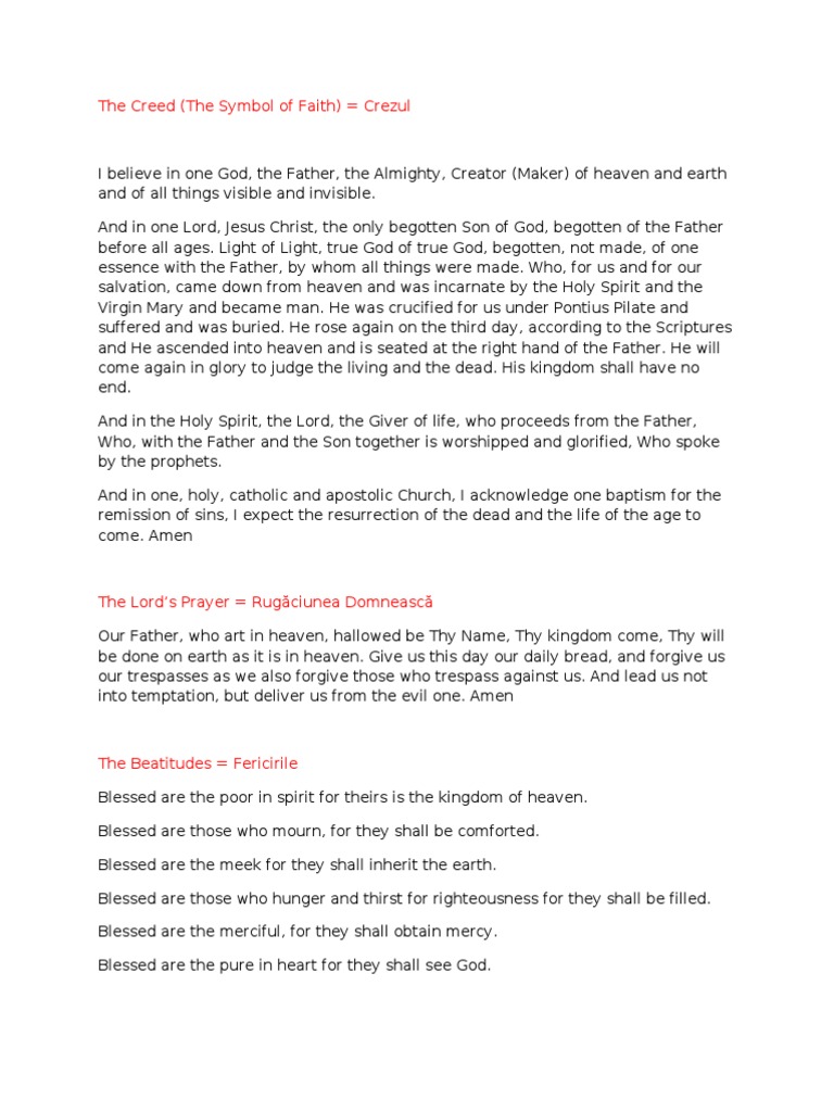 The Nicene Creed and Church Teachings | PDF | Lord's Prayer | Mary ...
