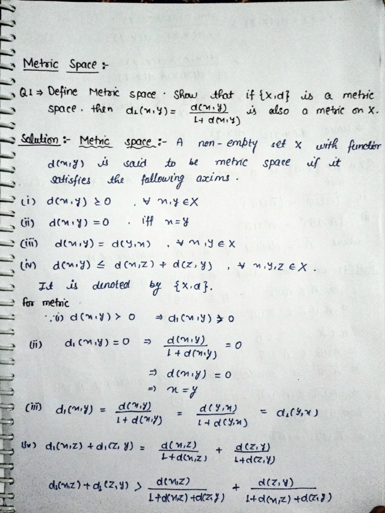 Metric Space | PDF