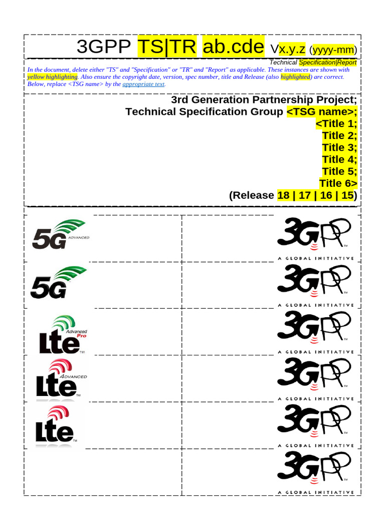 3GPP TS TR Template 1e0 | PDF