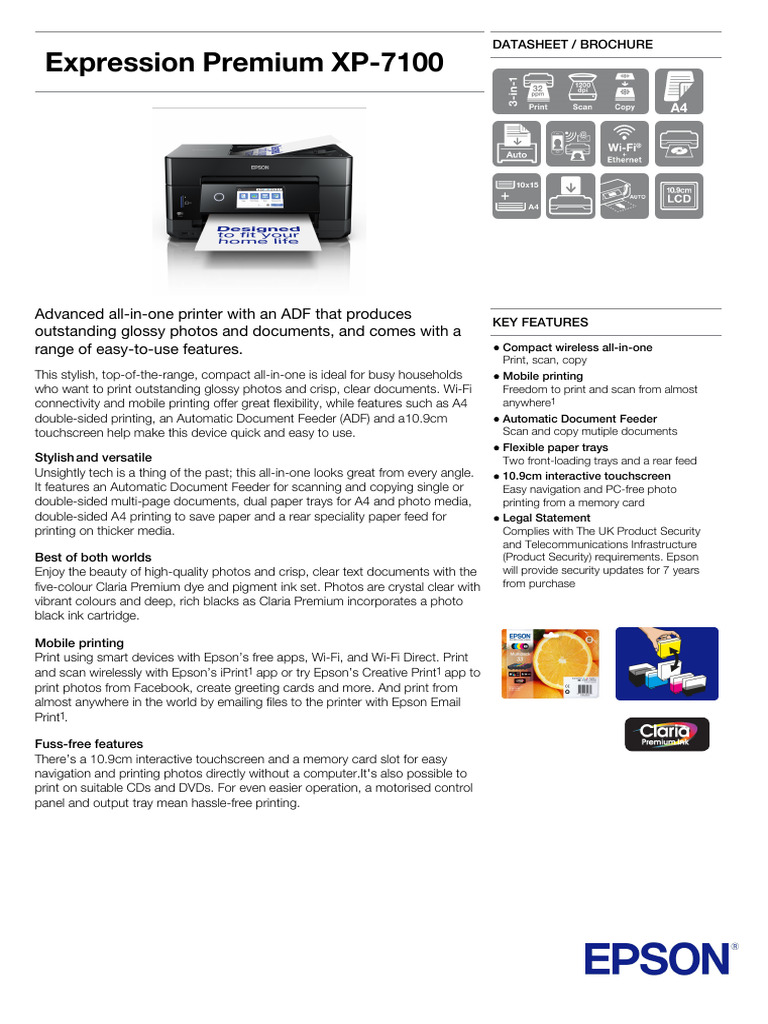 Expression Premium XP 7100 Datasheet | PDF