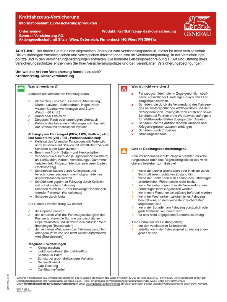 Ipid Kfzkasko | PDF