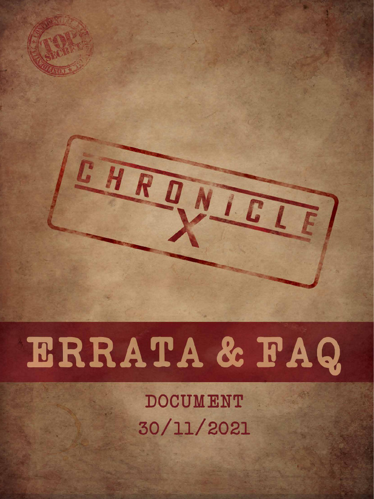 Chronicle X Errata | PDF | Computers | Technology & Engineering