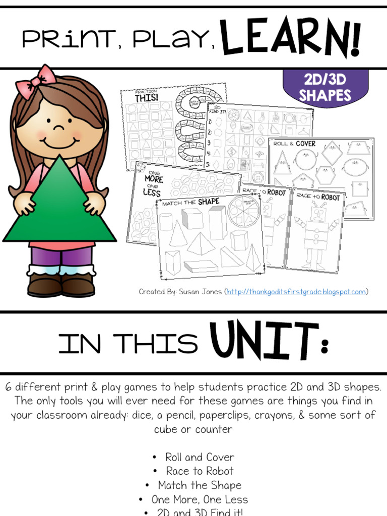 Print Play LEARN2 Dand 3 DShape Games | PDF