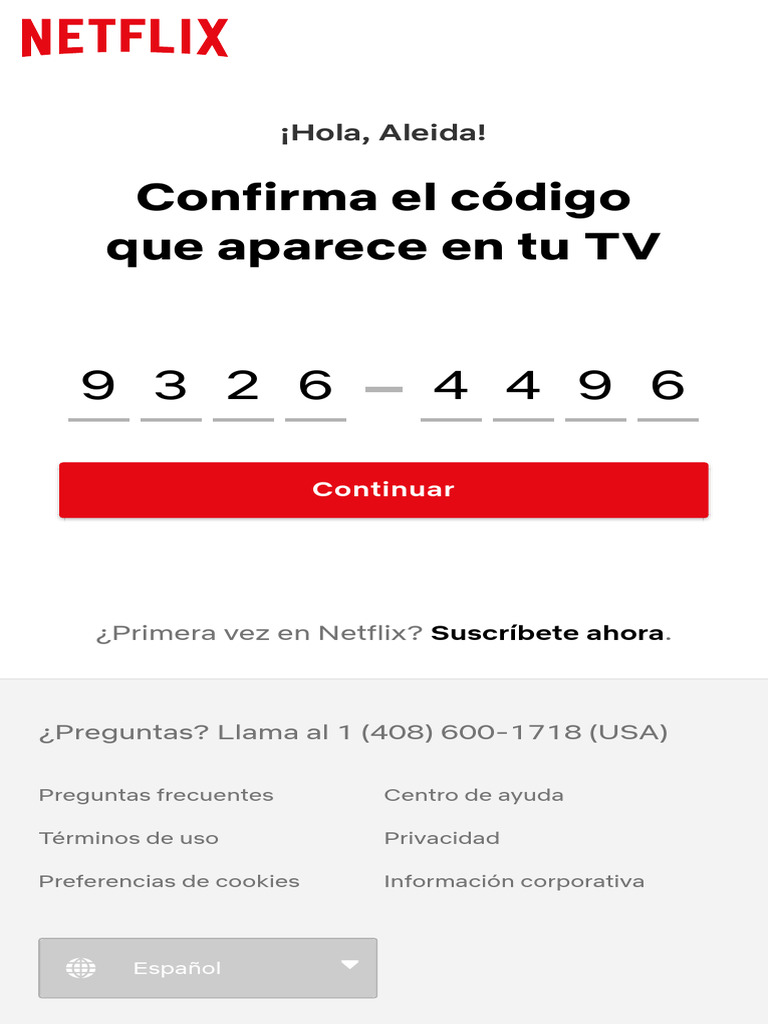 Suscripción A Netflix Con Un Código de TV PDF