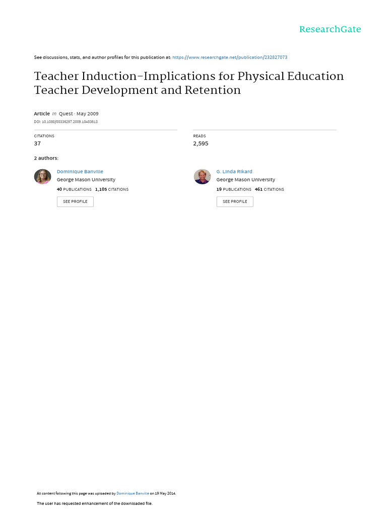 Teacher Induction-Implications For Physical Educat | PDF