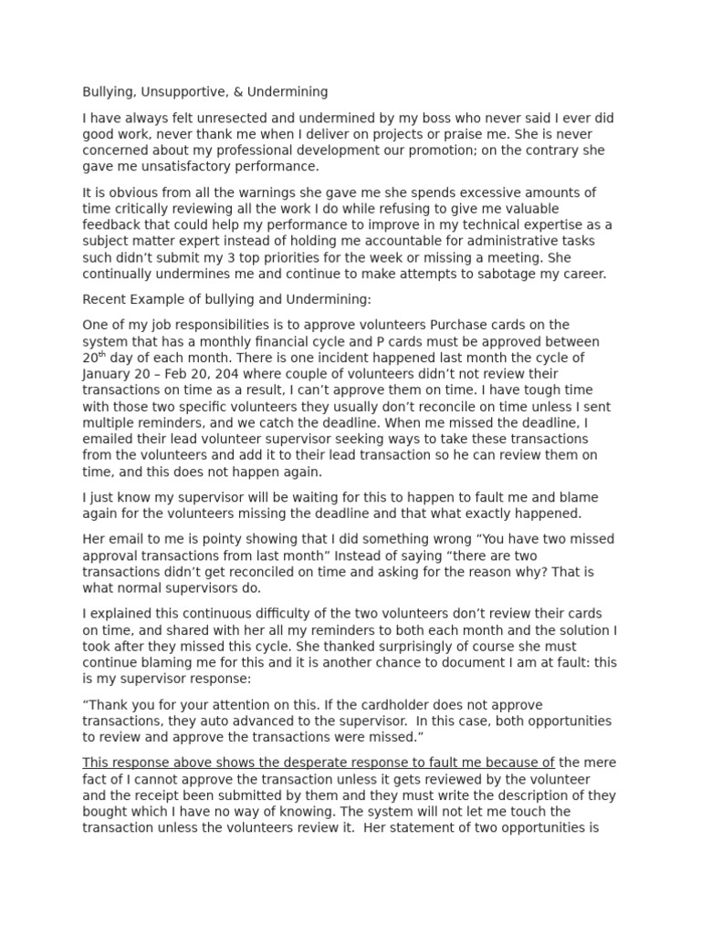 Workplace Bullying and Undermining Issues | PDF | Career & Growth