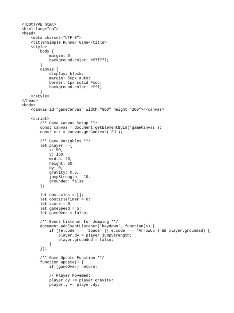 Dino Game Html Guide Pdf