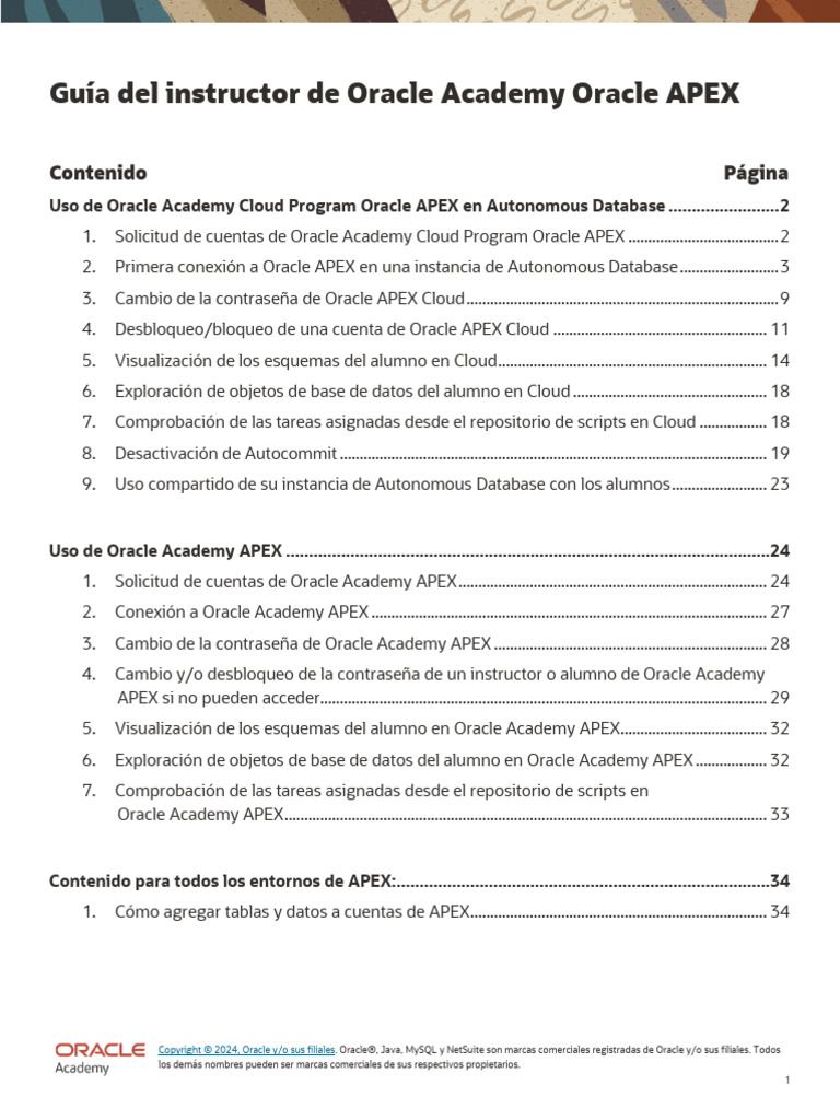 Oracle APEX Instructor Guide Esp | PDF