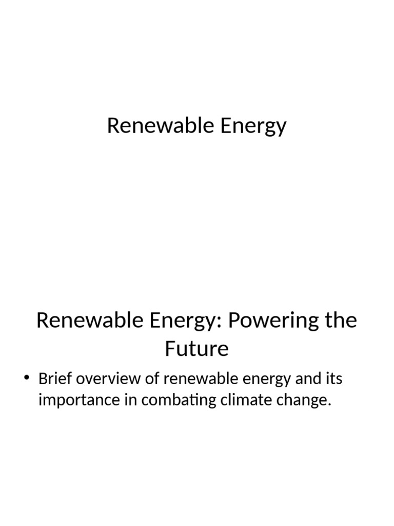 Renewable Energy Pdf