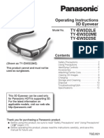 Operating Instructions 3D Eyewear Ty-Ew3D2Le Ty-Ew3D2Me Ty-Ew3D2Se