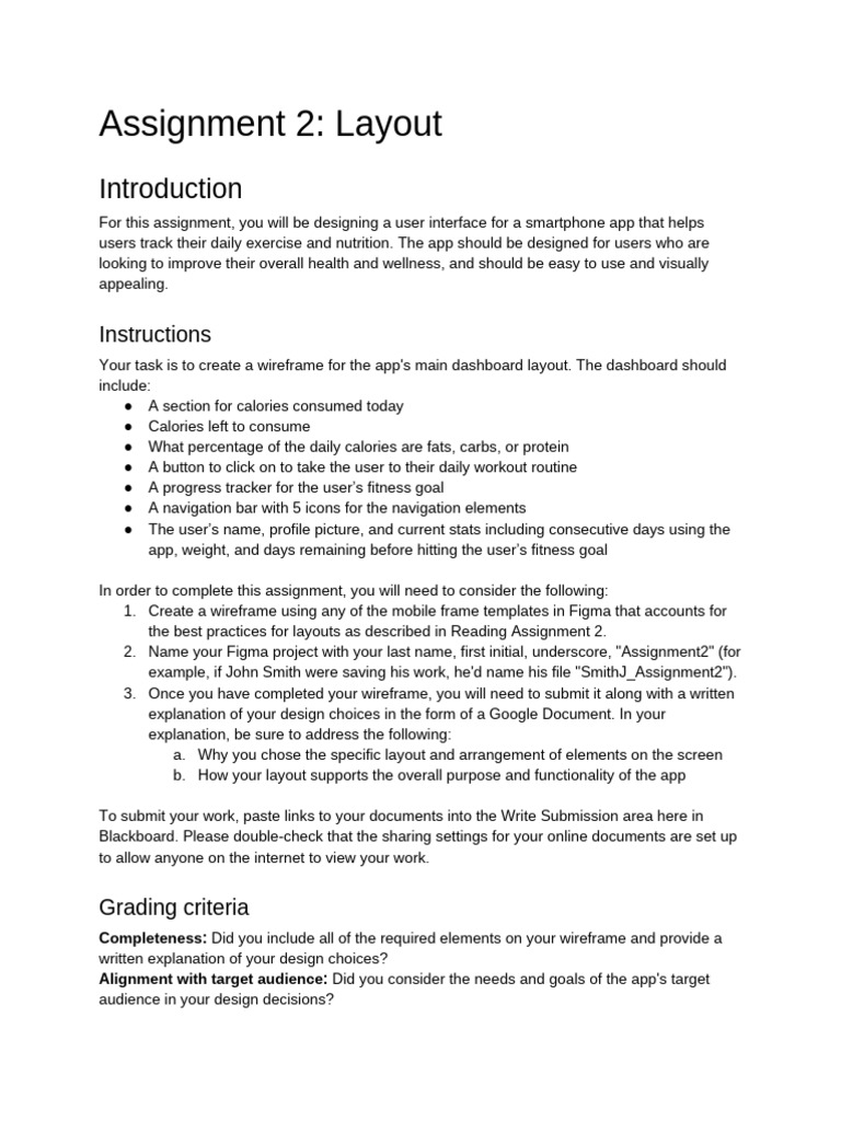 DME210 - Assignment 2 - Layout | PDF