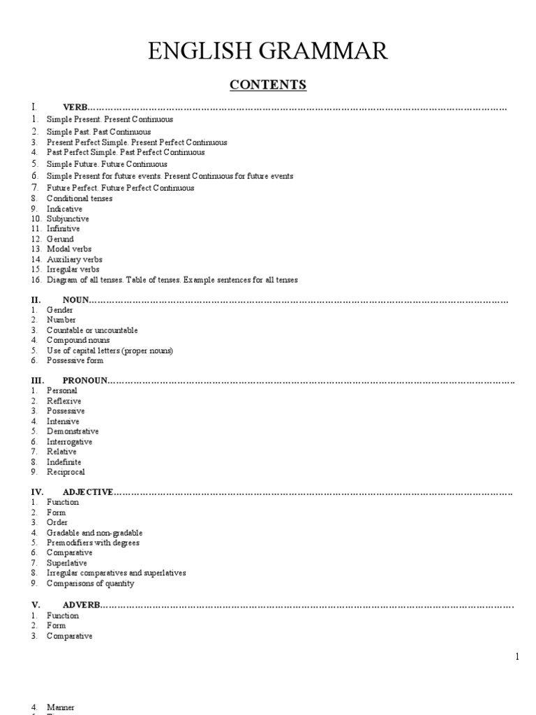 Comprehensive English Grammar Guide | PDF | Verb | Perfect (Grammar)