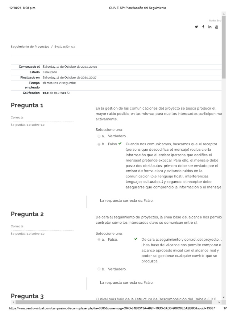 Evaluacion C3 - Seguimiento de Proyectos | PDF