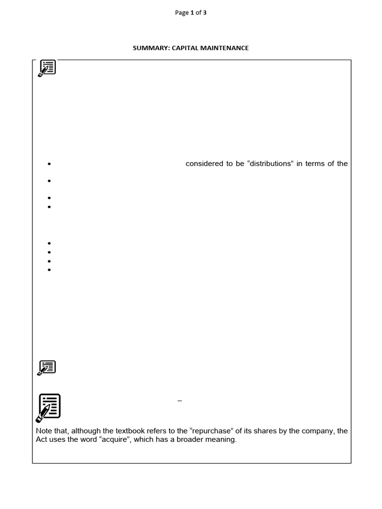 South Africa Capital Maintenance Law | PDF | Share (Finance) | Dividend