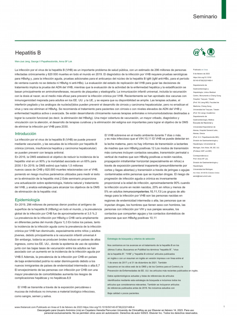 Hepatitis B (Lancet) | PDF