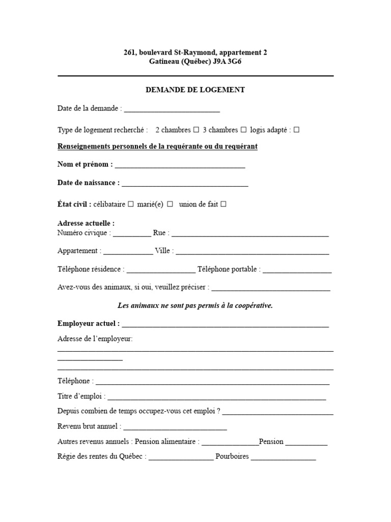 Demande de Logement Officielle | PDF