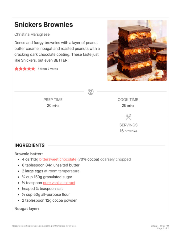 Snickers Brownies | PDF