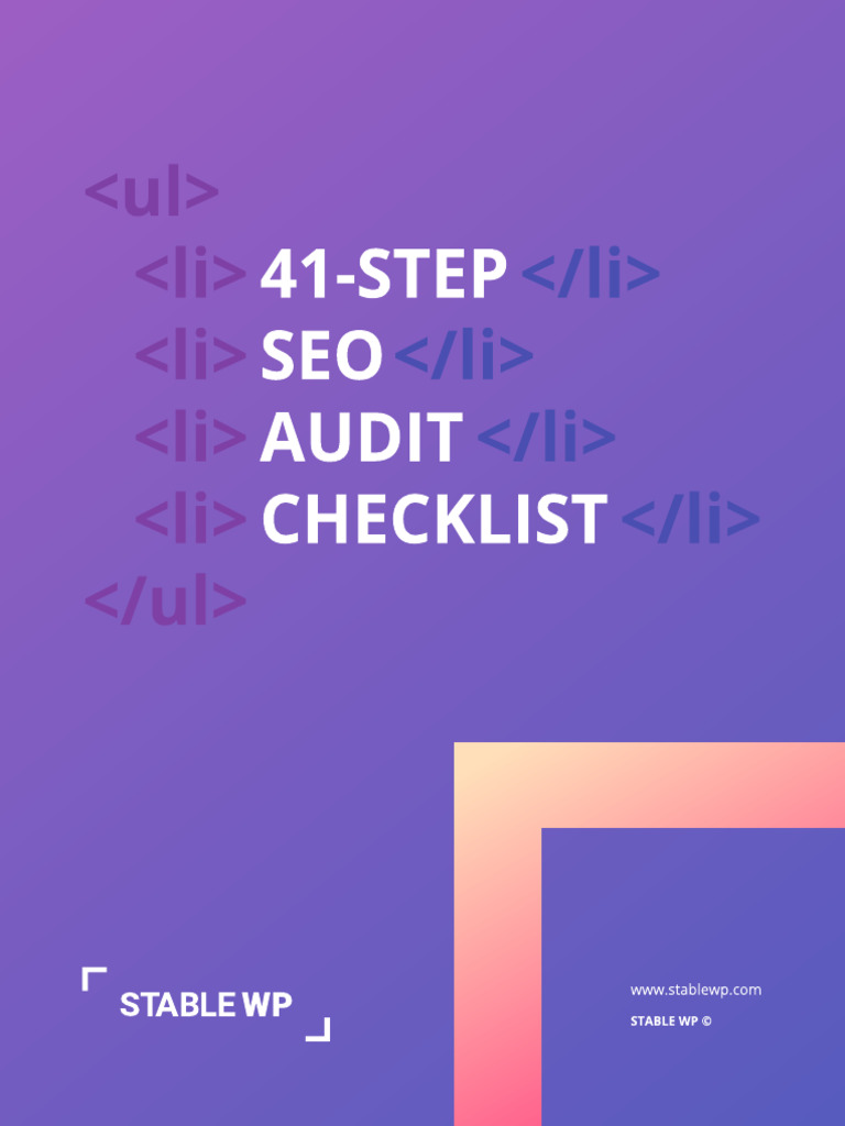 41 Step SEO Audit Checklist | PDF