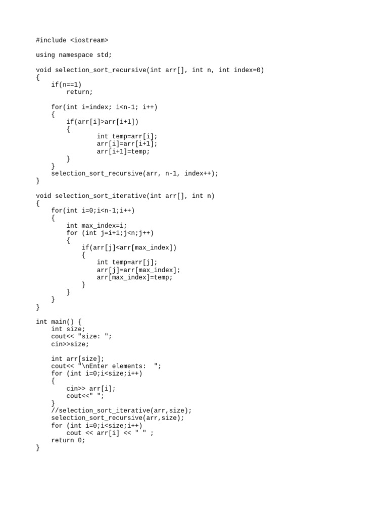 Selection sort pdf