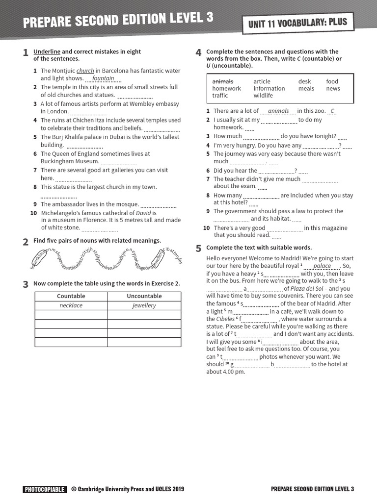 Unit 11 Vocabulary Exercises Pdf