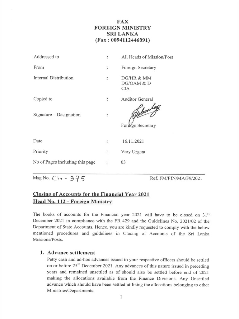 Cir-375-Closing of Accounts For The Financial Year 2021 | PDF