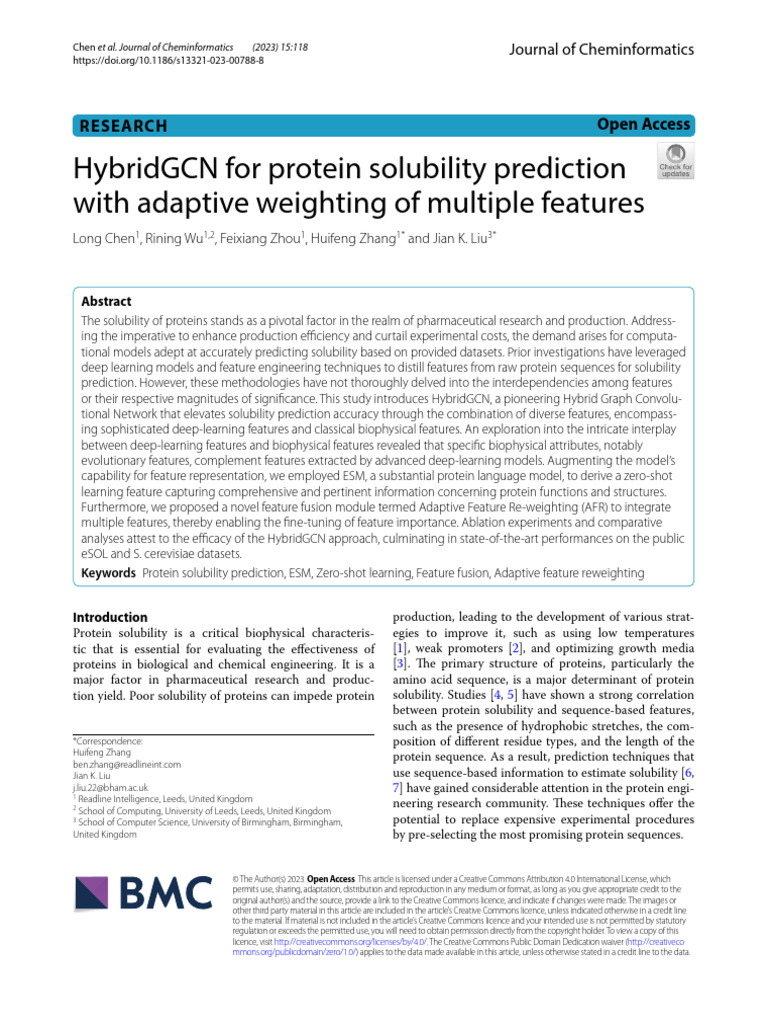 HybridGCN For Protein Solubility Prediction With Adaptive Weighting of ...