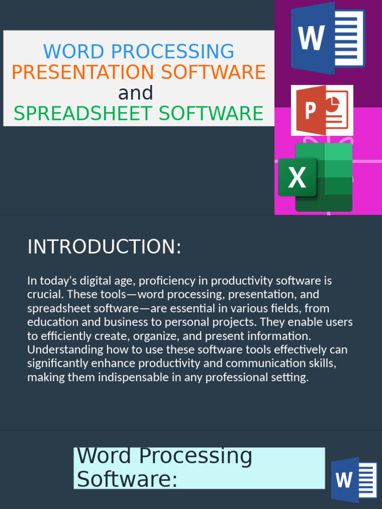 Productivity Software for Grade 7 | PDF | Spreadsheet | Computers