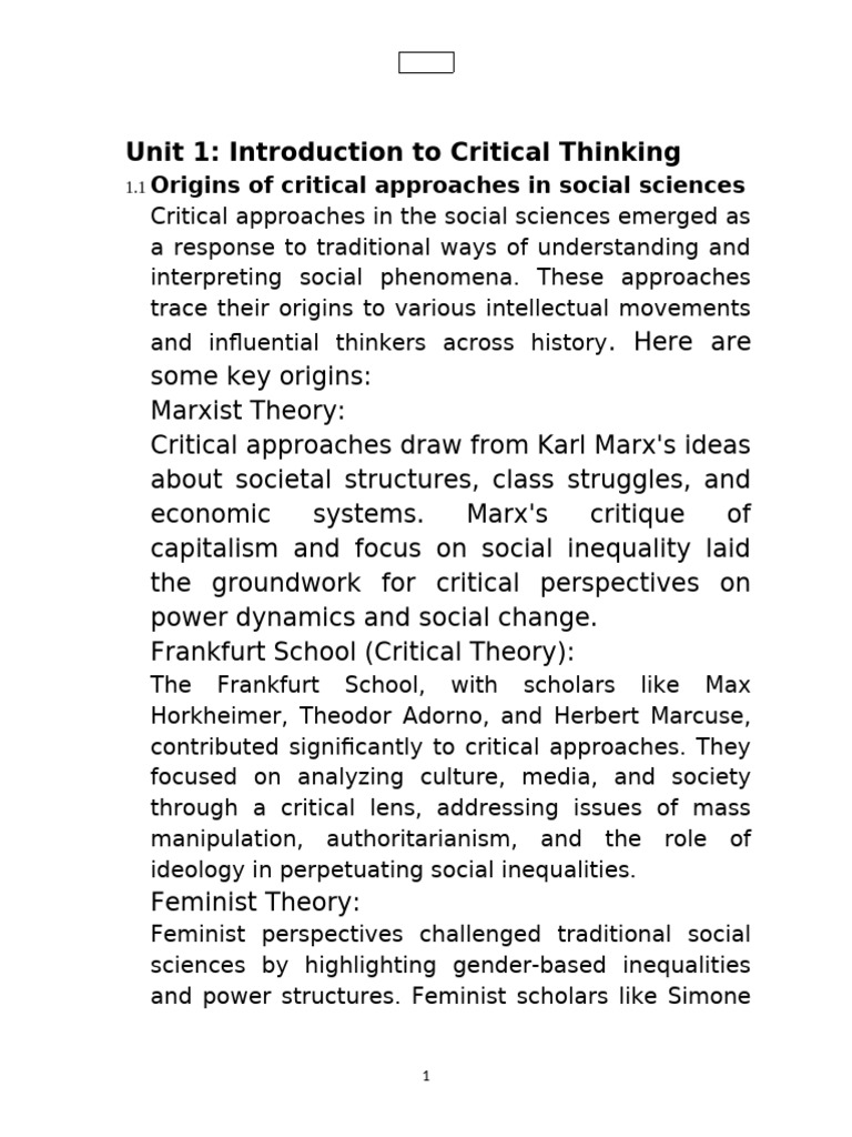 Critical thinking complete notes pdf