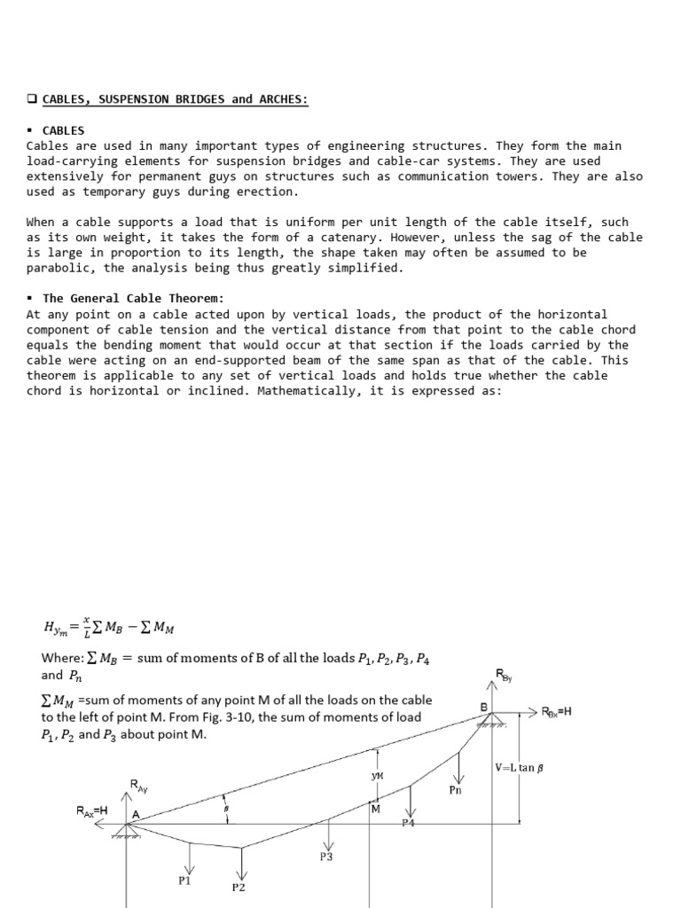 General Cable Theorem in Suspension Bridges | PDF | Truss | Bridge
