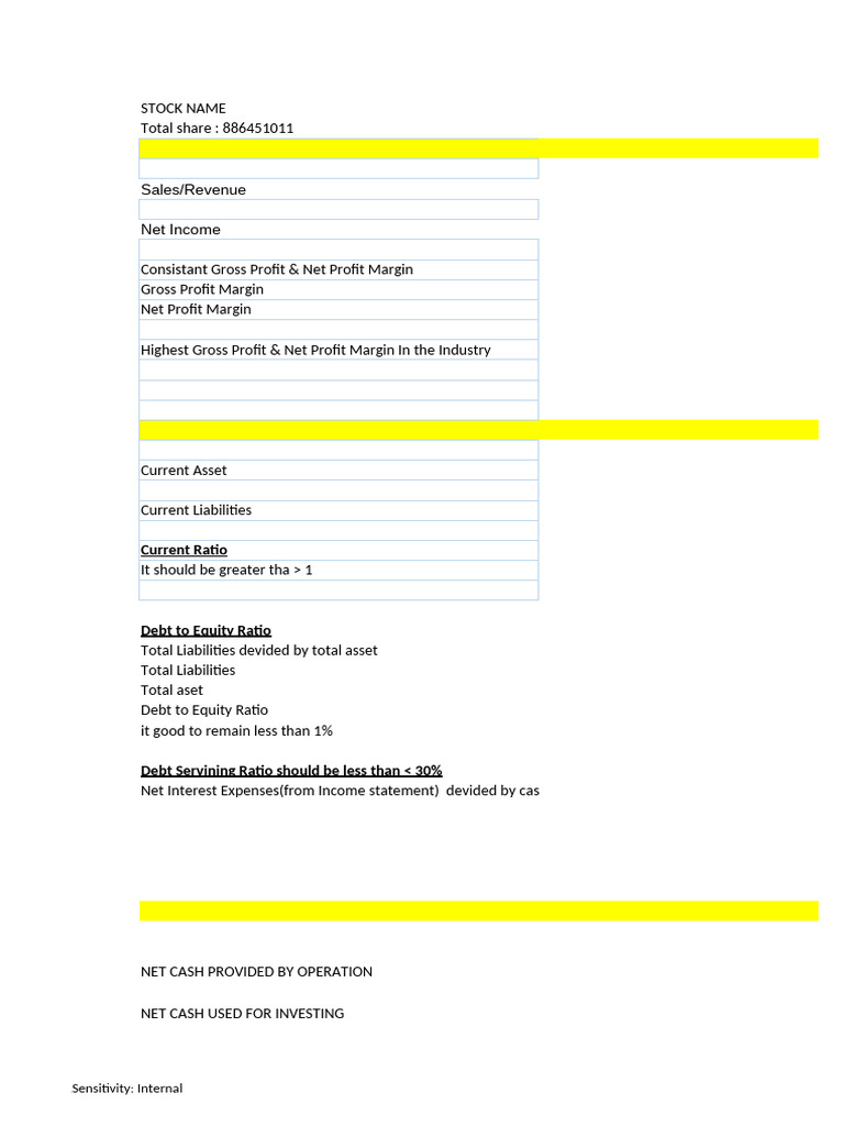 Income Statement: Sales/Revenue Net Income | PDF