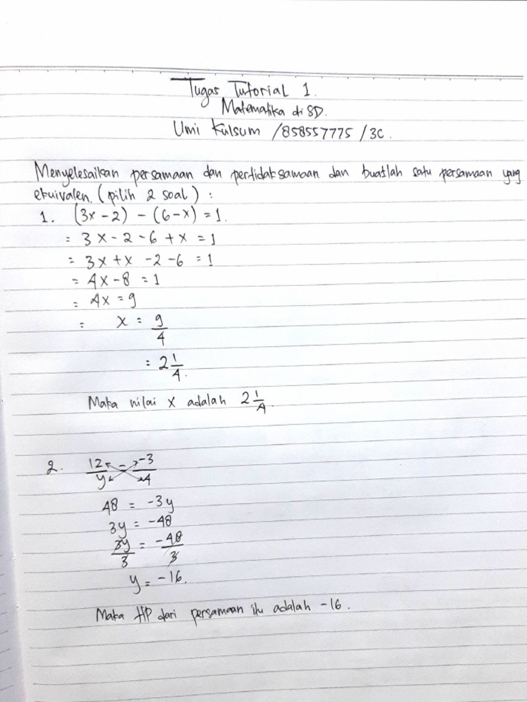 Tt1 Matematika Di Sd Pdf