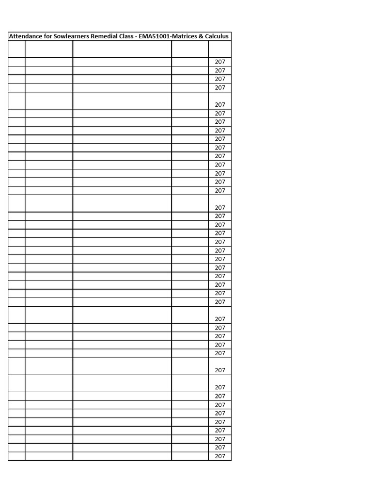 Sowlearners Remedial Class Attendance | PDF