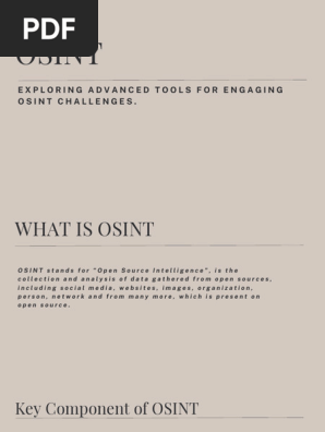 OSINT tool overview