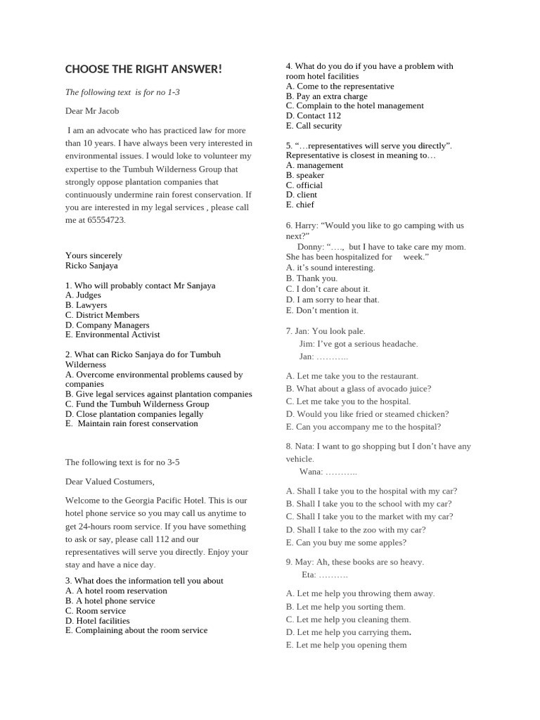 SOAL English MID TEST SEM 1 KLS XII 2024 | PDF