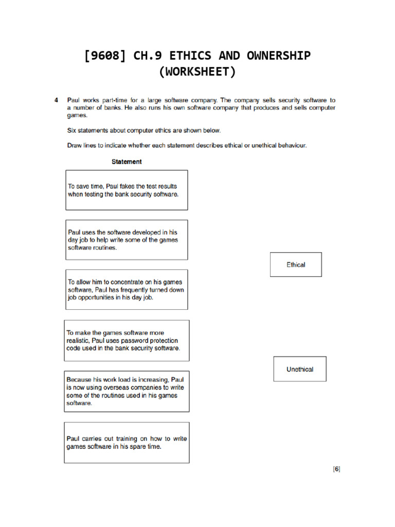 CH 9 Worksheet | PDF