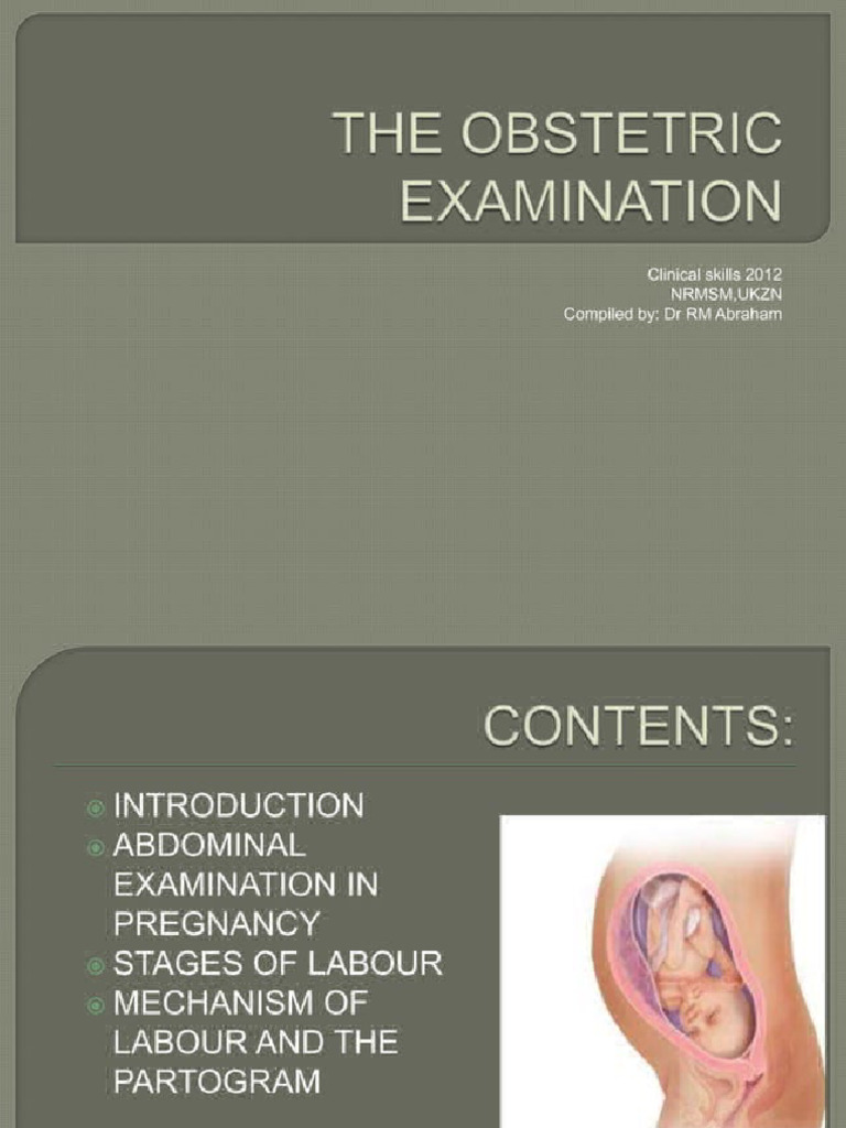 The Obstetric Examination Ppt 14698896 Pdf