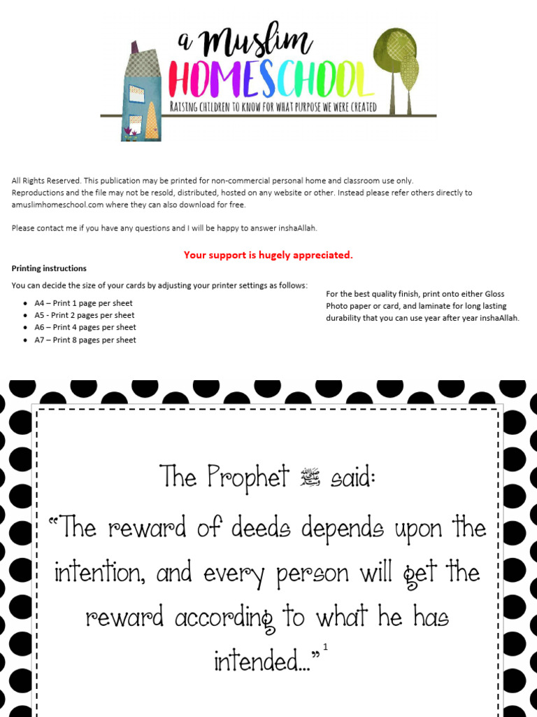 Ramadan Daily Hadith Cards Black and White | PDF | Sharia | Semitic ...