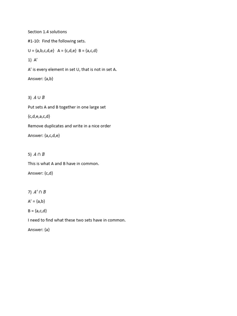 Section 1.4 Solutions | PDF
