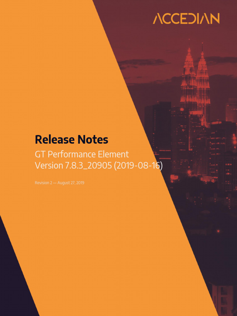 GT v7.8.3 Performance Element Release Notes | PDF