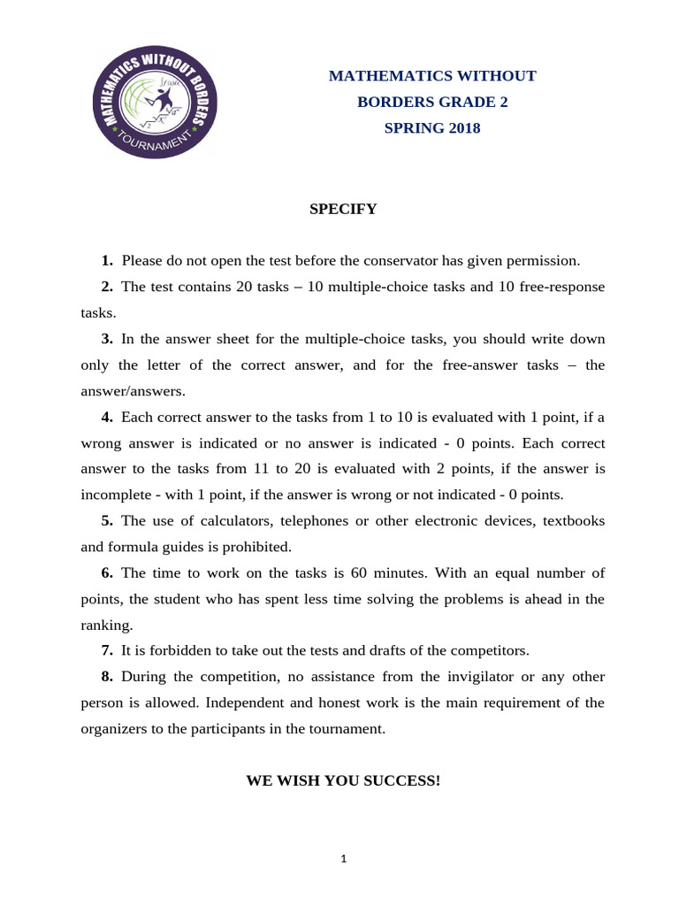 MWB 2018 Grade2 Spring - English | PDF