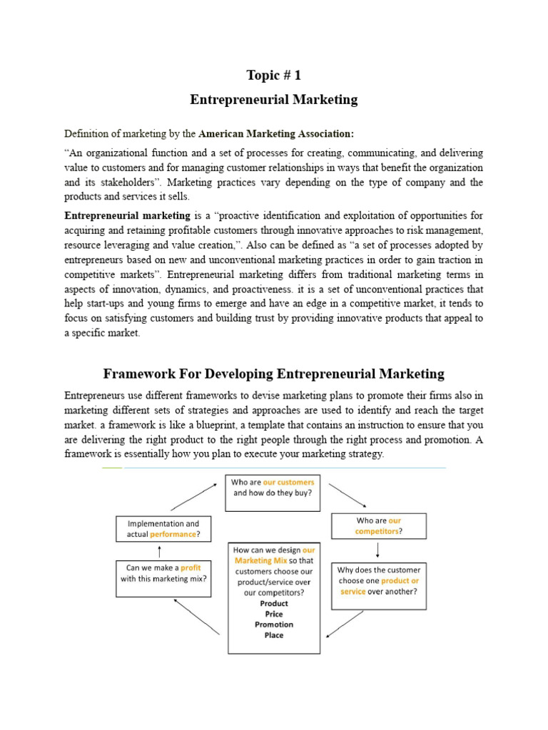 Entrepreneurial Marketing | PDF