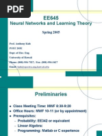 Anthony Kuh- Neural Networks and Learning Theory