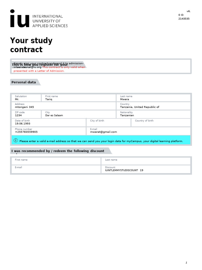 IU Contract | PDF